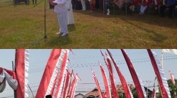 Pengibaran Bendera Merah Putih Raksasa 7×15 Meter di Canggon, Simbol Hati Luas Warga Mengenang Jasa Pahlawan